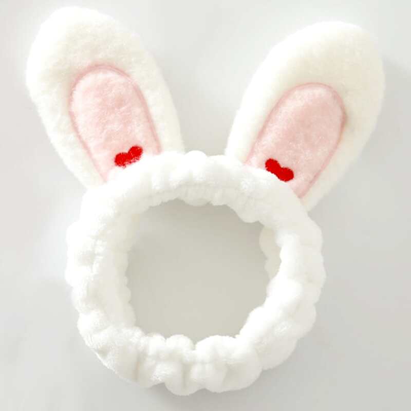 

Rabbit Ear Detail Bath Headband, White