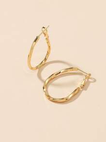 Hoop Earrings - Yellow Gold - View 2