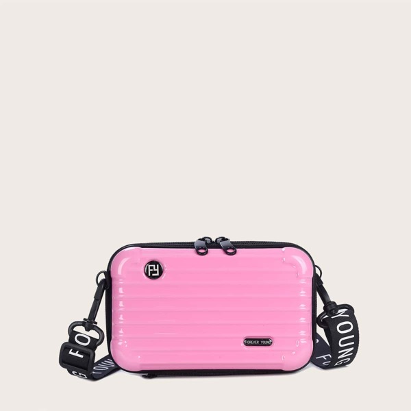 

Girls Box Design Crossbody Bag, Pink