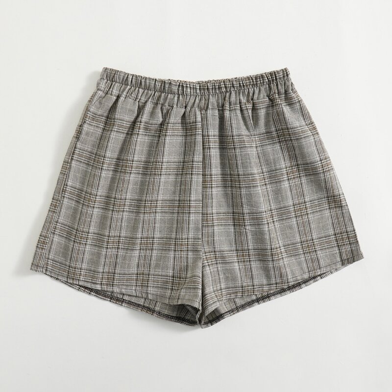 

Plaid Elastic Waist Shorts, Multicolor
