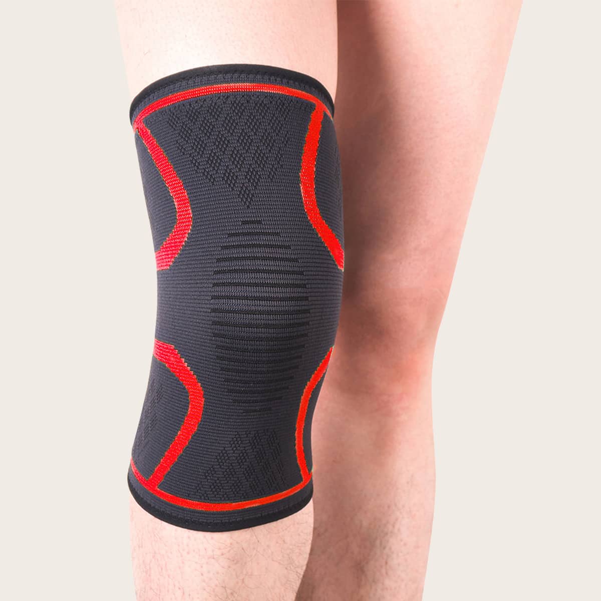 

1pc Striped Sports Knee Pad, Red