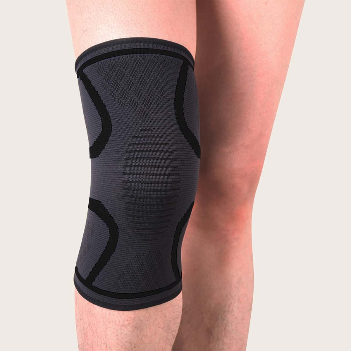 

1pc Striped Sports Knee Pad, Black