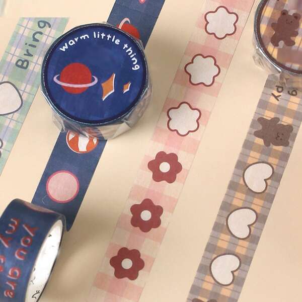 

1roll Cartoon Graphic Random DIY Tape, Multicolor