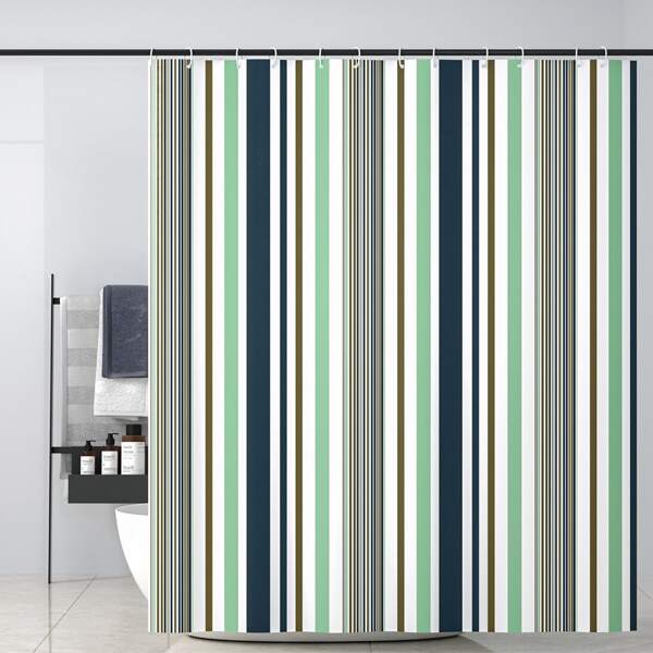 

Striped Pattern Shower Curtain, Multicolor