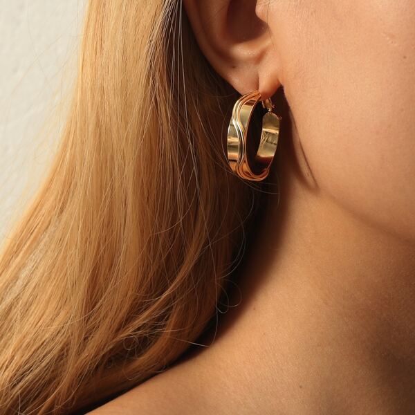 

Minimalist Hoop Earrings, Gold