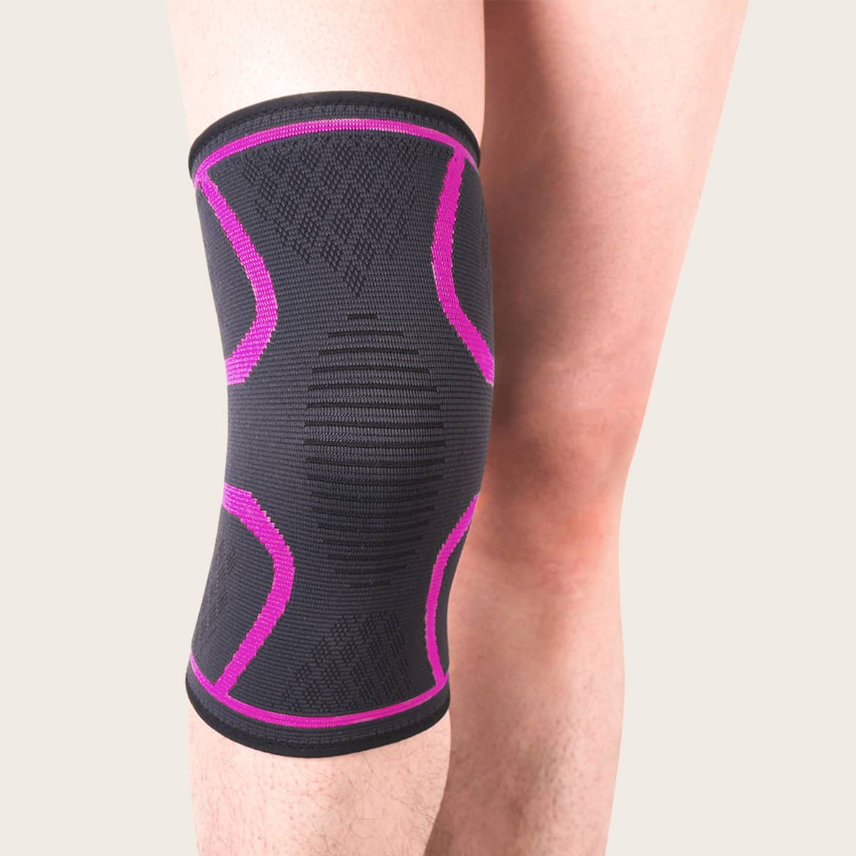

1pc Striped Sports Knee Pad, Hot pink
