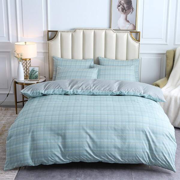 

Plaid Pattern Duvet Cover Set Without Filler, Blue