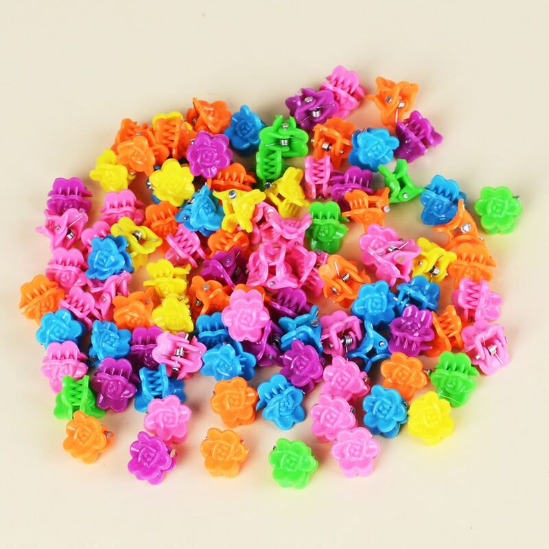 

100pcs Flower Design Hair Claw, Multicolor