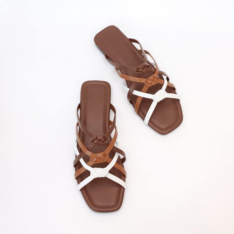

Braided Design Slide Sandals, Multicolor