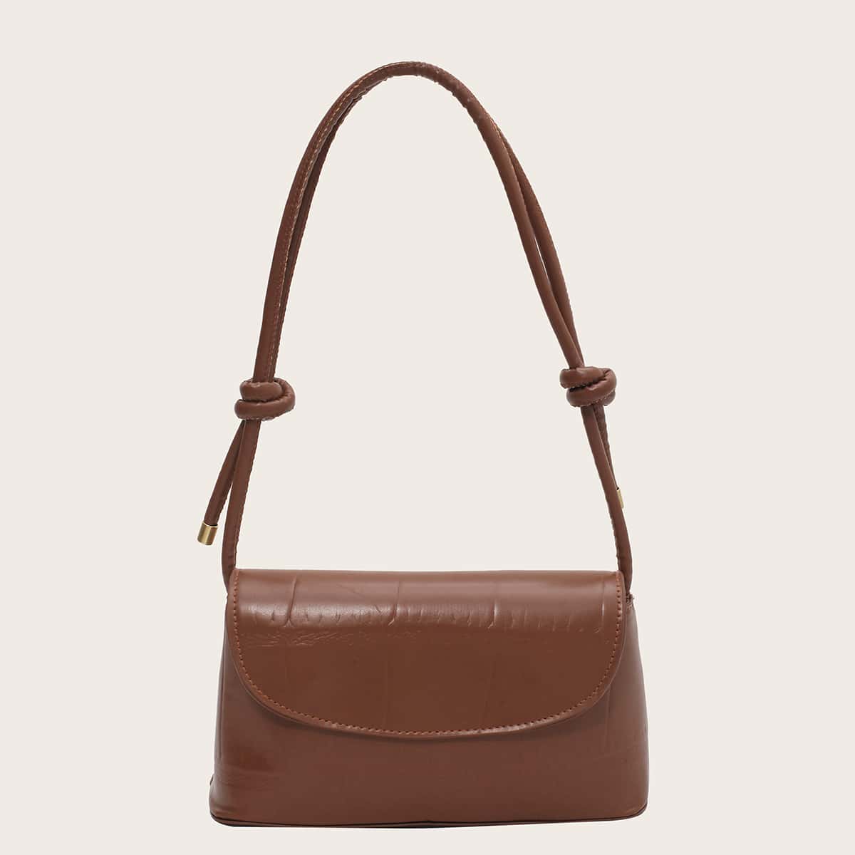 

Croc Embossed Shoulder Bag, Brown