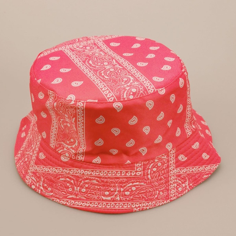 

Paisley Pattern Bucket Hat, Hot pink