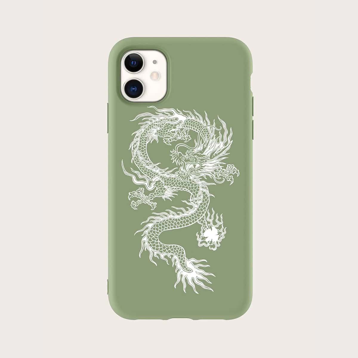 

Chinese Dragon iPhone Case, Green