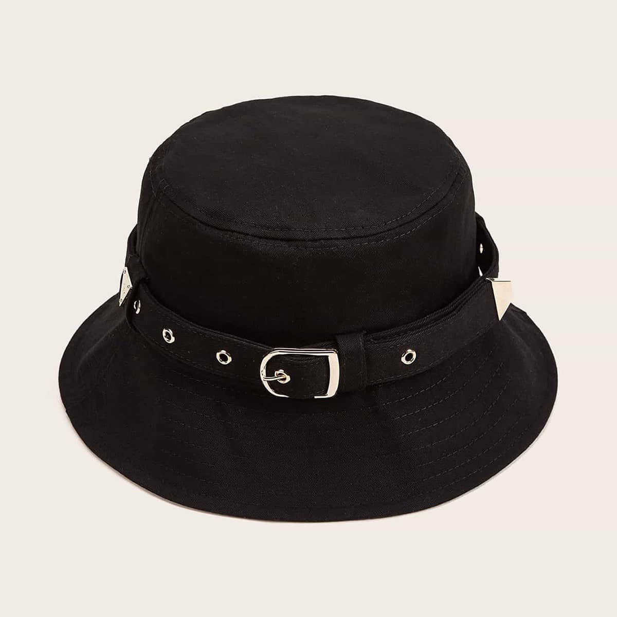 

Buckle Belt Bucket Hat, Black