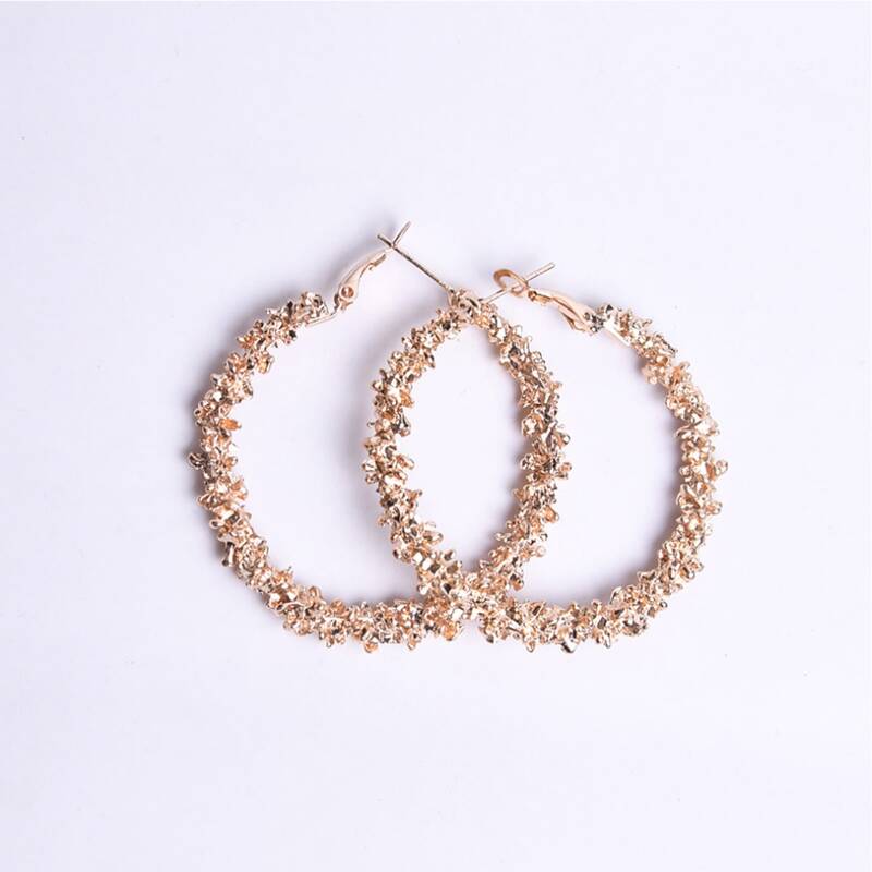

Textured Hoop Earrings, Rose gold