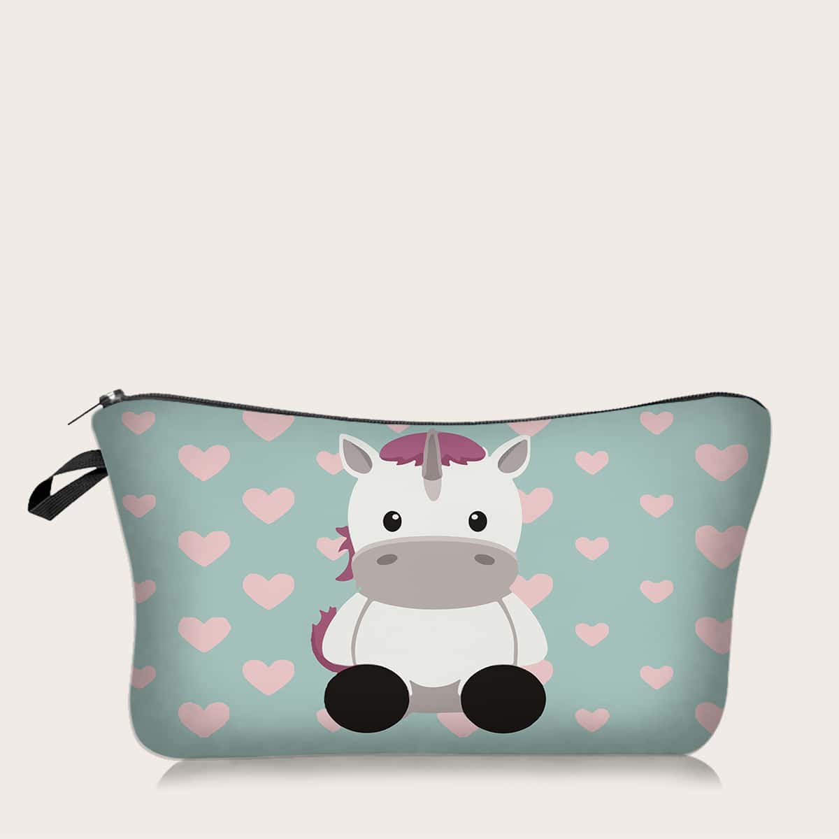 

Cartoon Unicorn Print Makeup Bag, Multicolor