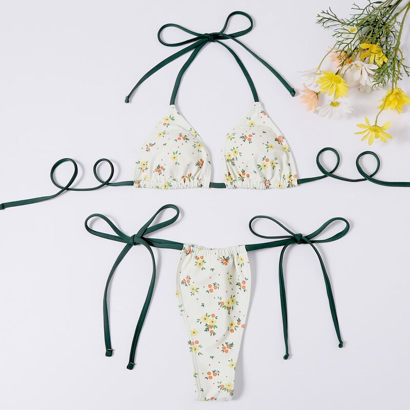

Ditsy Floral Thong Bikini Swimsuit, Multicolor
