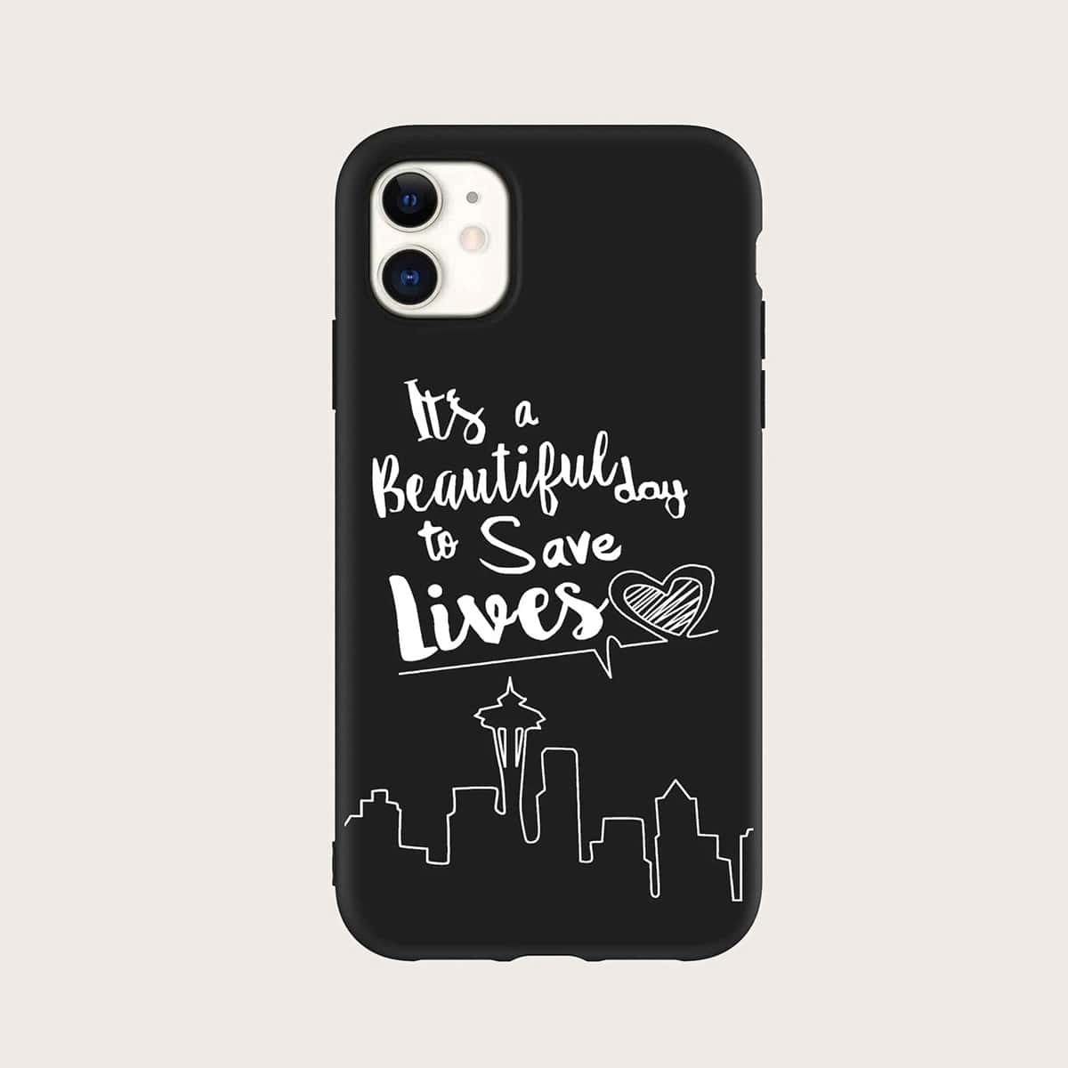

Slogan Graphic iPhone Case, Black