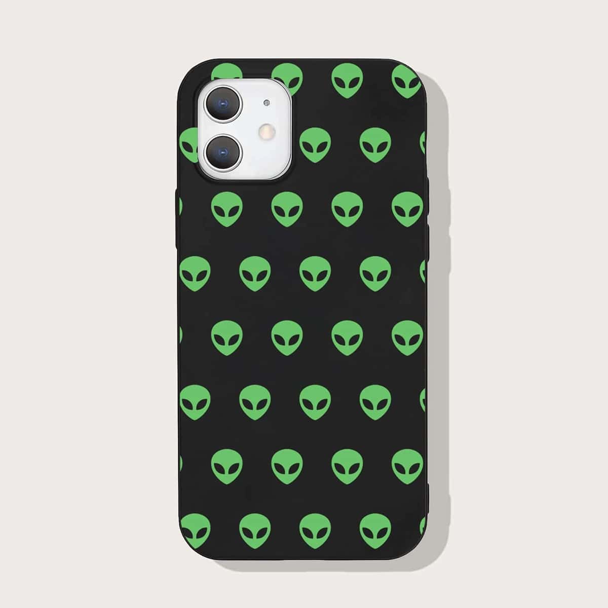 

Cartoon Alien iPhone Case, Black