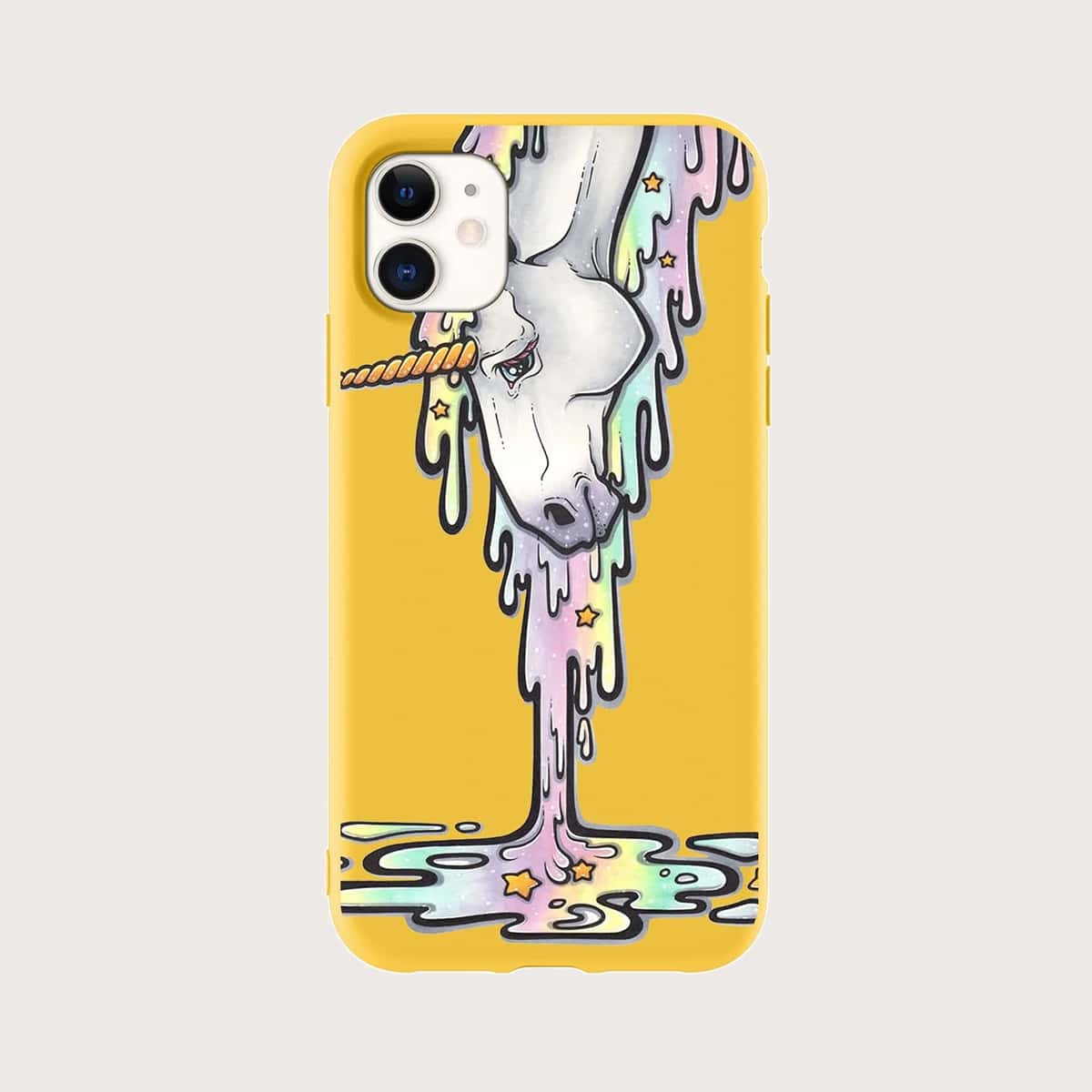 

Cartoon Unicorn iPhone Case, Mustard yellow