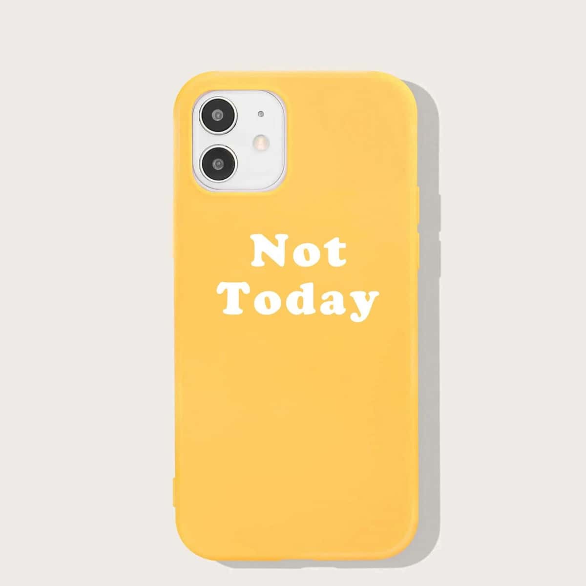 

Slogan Graphic iPhone Case, Mustard yellow