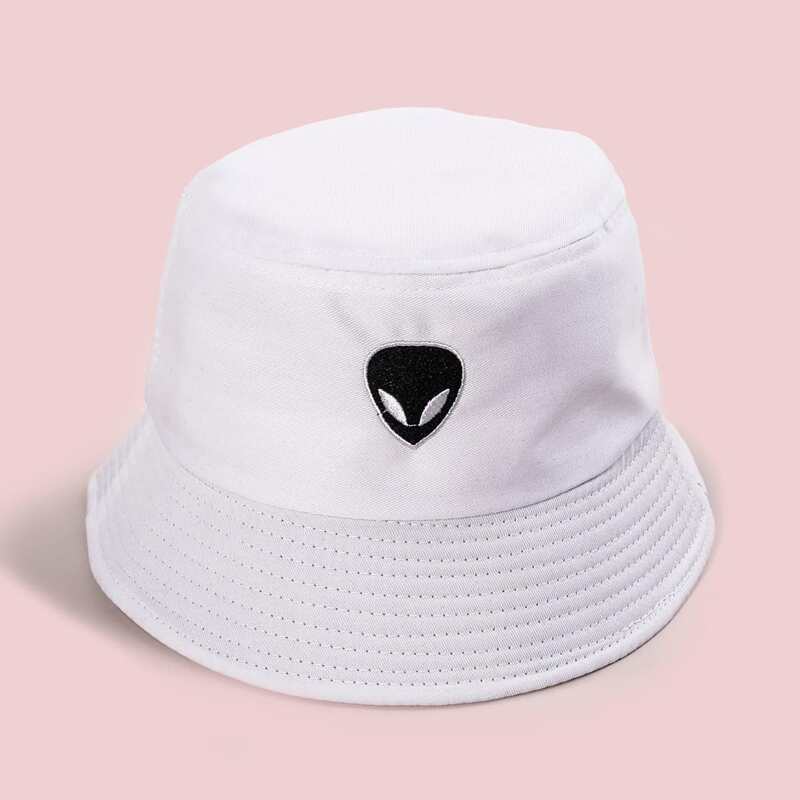 

Alien Embroidery Bucket Hat, White