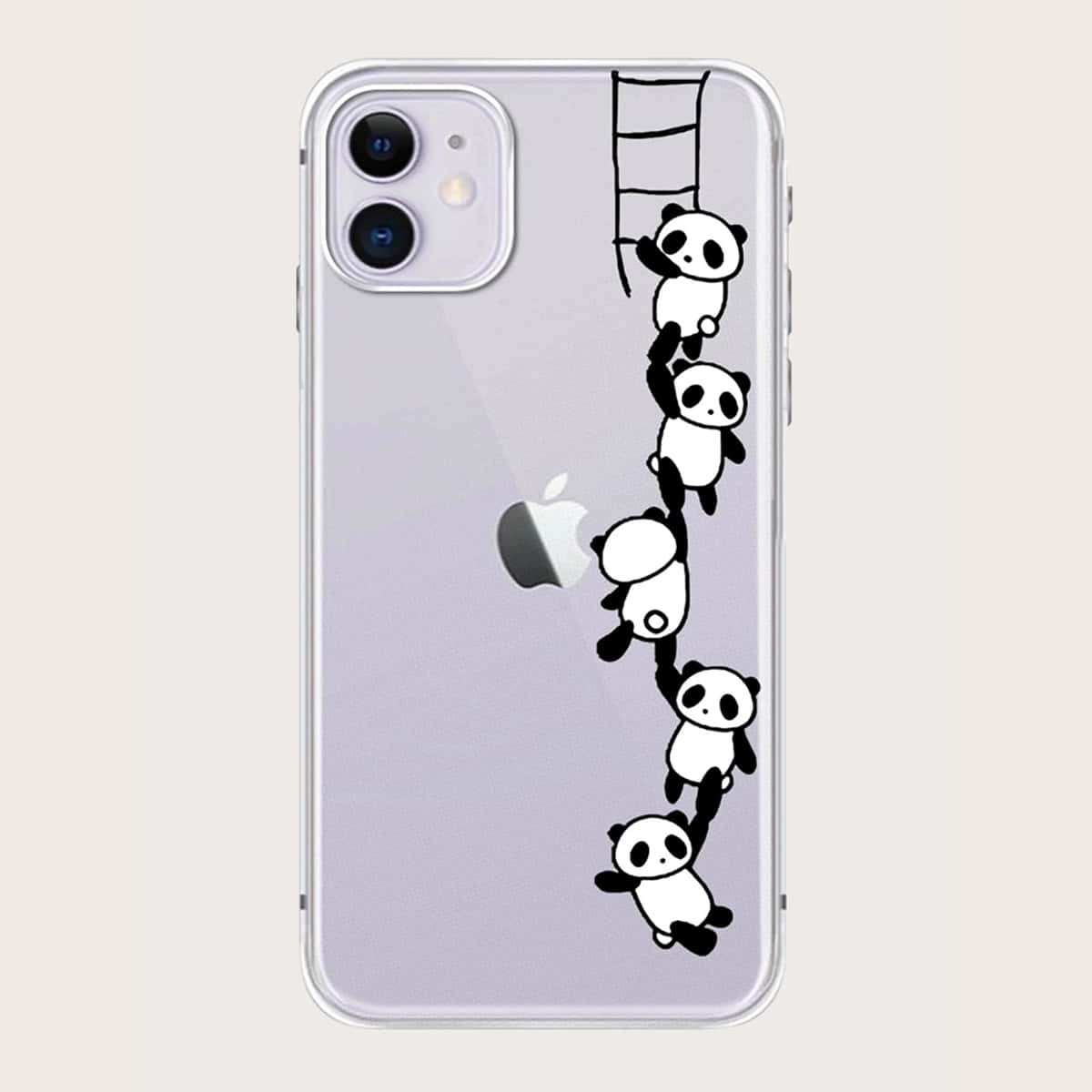 

Cartoon Panda iPhone Case, Clear