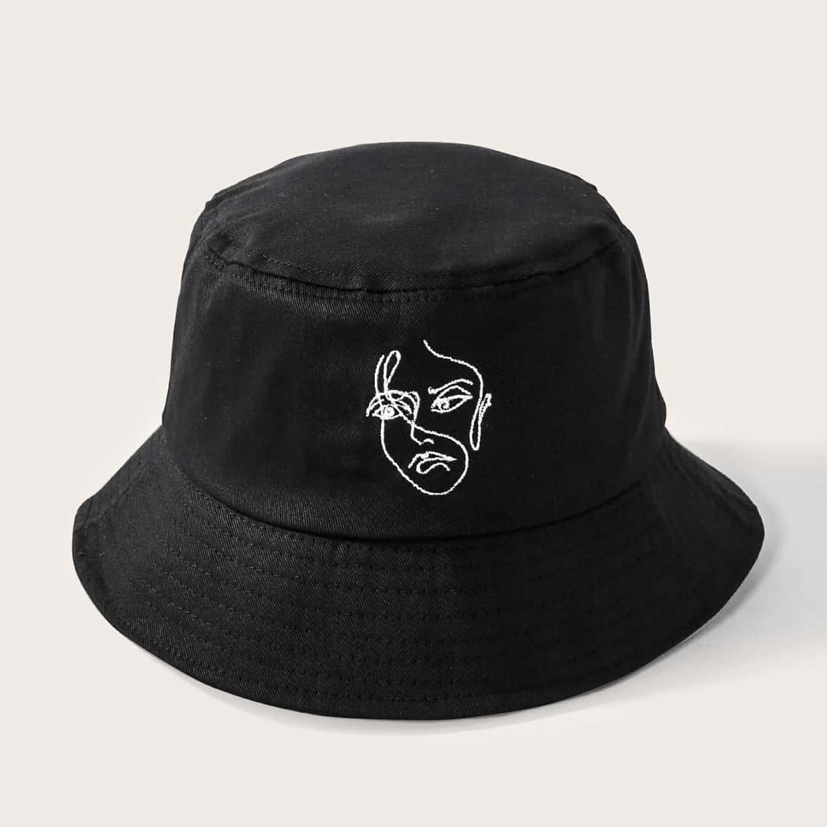 

Abstract Face Bucket Hat, Black