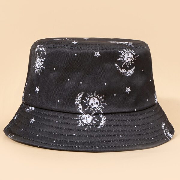 

Sun Pattern Bucket Hat, Black