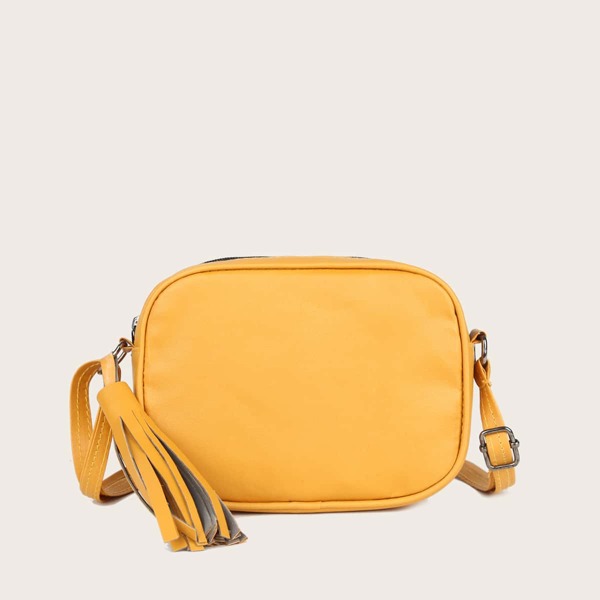 

Tassel Charm Crossbody Bag, Yellow