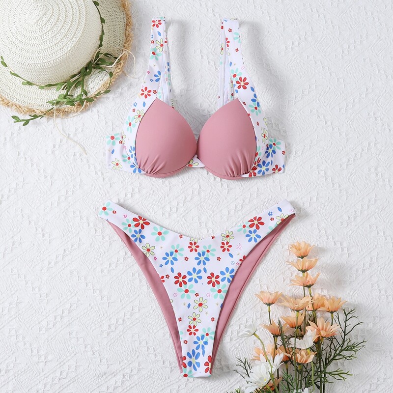 

Floral Underwire Bikini Swimsuit, Multicolor