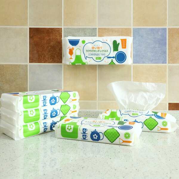 

50pcs Disposable Dishwashing Rag, White