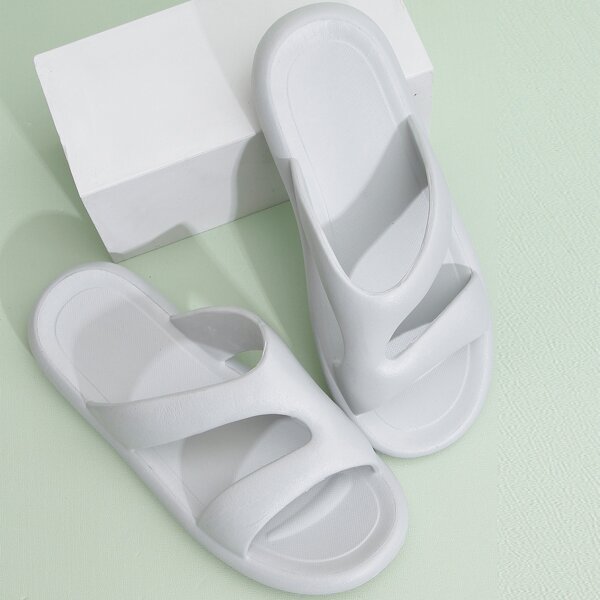 

Men Cut-out Shower Slippers, Grey