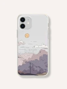 Landscape Print Case Compatible With iPhone - Clear - View 1