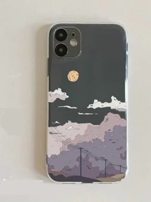Landscape Print Case Compatible With iPhone - Clear - View 2
