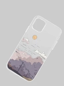 Landscape Print Case Compatible With iPhone - Clear - View 3