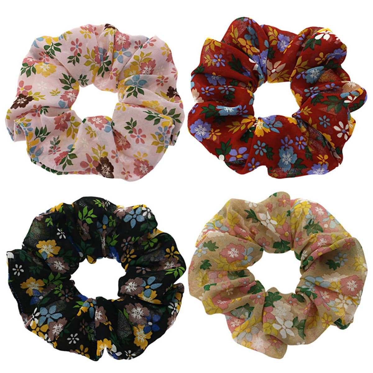 

1pc Random Floral Scrunchie, Multicolor