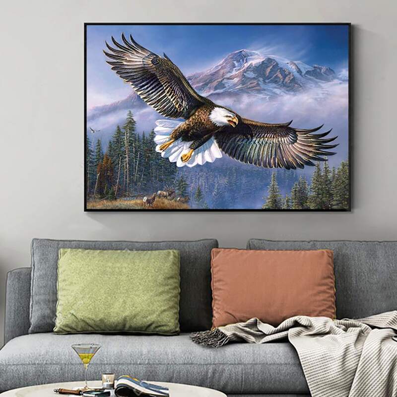 

Eagle Print DIY Diamond Painting Without Frame, Multicolor