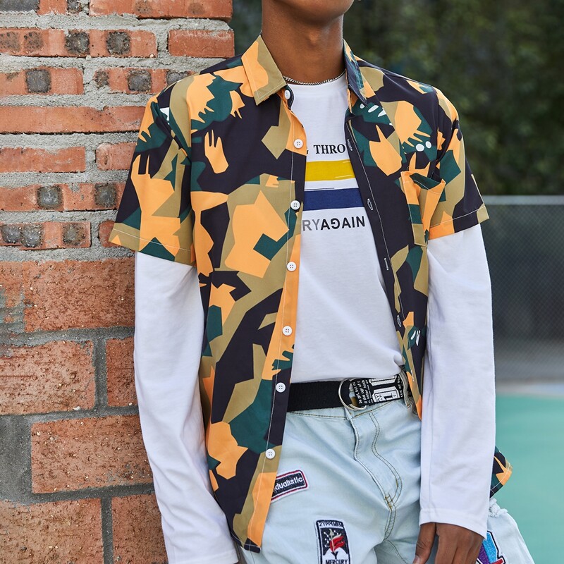 

Guys All Over Print Shirt, Multicolor