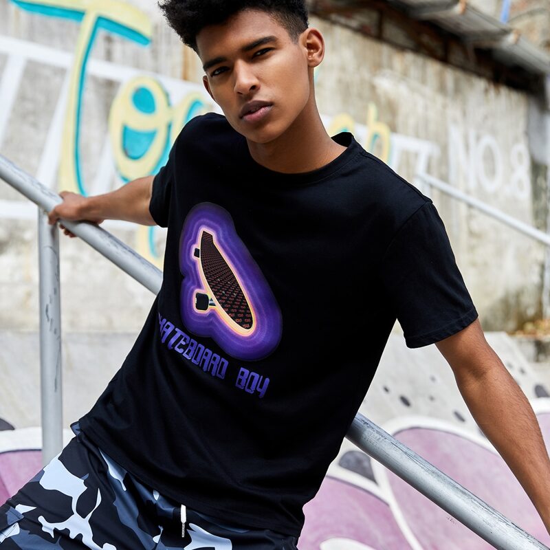 

Guys Letter Graphic Tee, Black