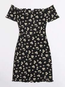 Soleia Đầm Plus Size Xù nhỏ Họa tiết hoa Boho - Nhiều màu - Xem 3