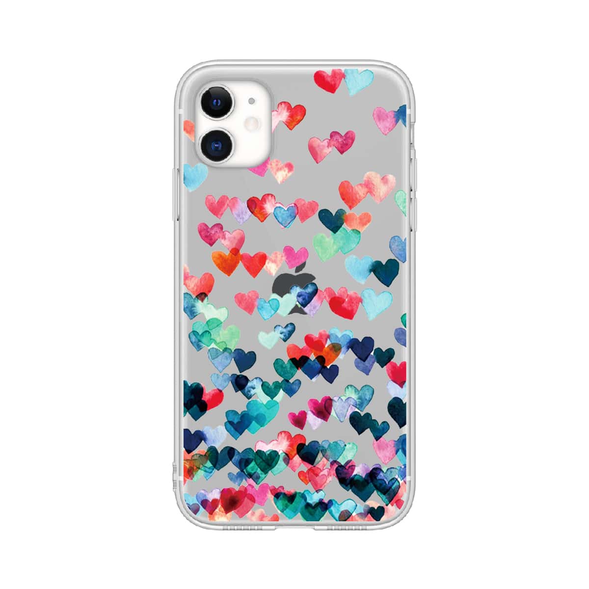 

Colorful Heart Clear iPhone Case, Multicolor