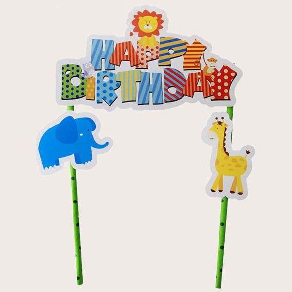 

1pc Cartoon Birthday Cake Topper, Multicolor
