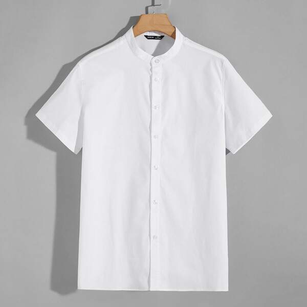 

Men Mock-Neck Shirt, White