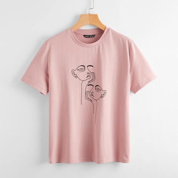 

Figure Graphic Tee, Dusty pink