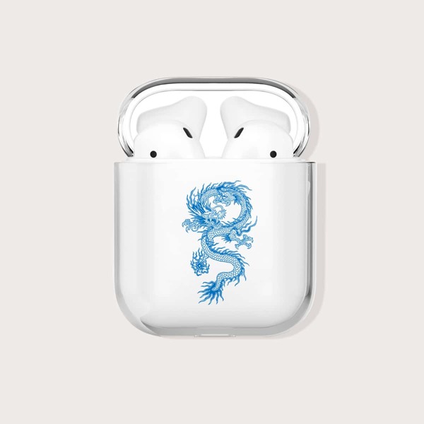 

Чехол для AirPods с принтом китайского дракона, Прозрачный