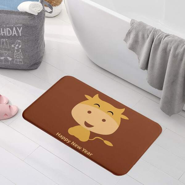 

Cartoon Graphic Floor Mat, Brown