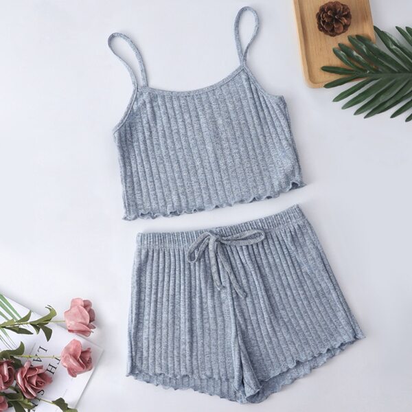 

Lettuce Trim Cami Lounge Set, Dusty blue