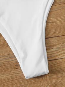 SHEIN Swim 夏季海灘三入組三角綁帶T字褲比基尼套裝