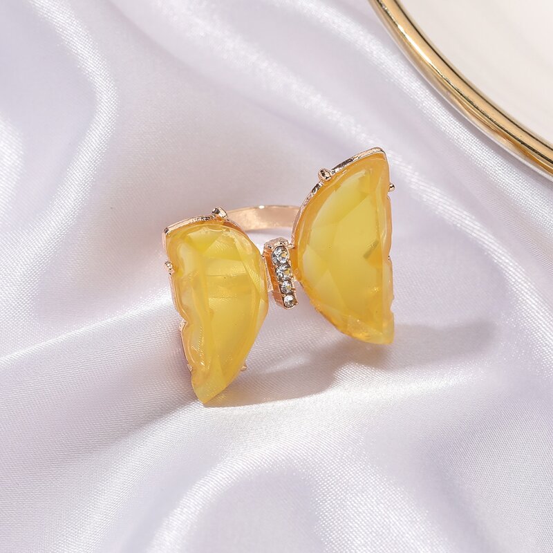 

Crystal Butterfly Ring, Yellow