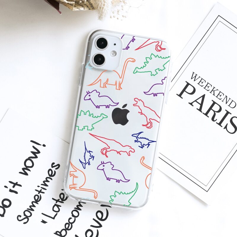 

Cartoon Dinosaur Clear iPhone Case